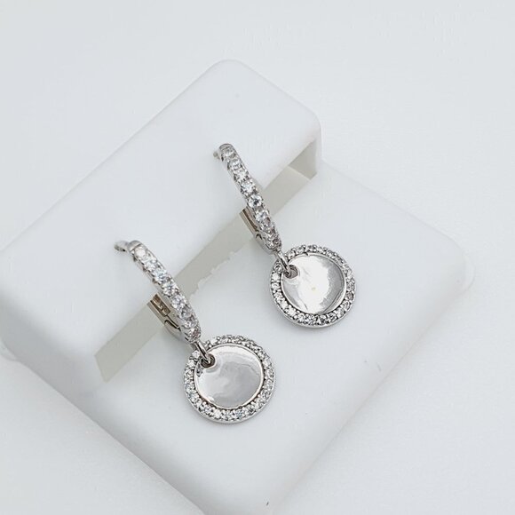 - "925 Sterling Silver Cubic Zirconia Earrings, U19254704 - Picture 1 of 11
